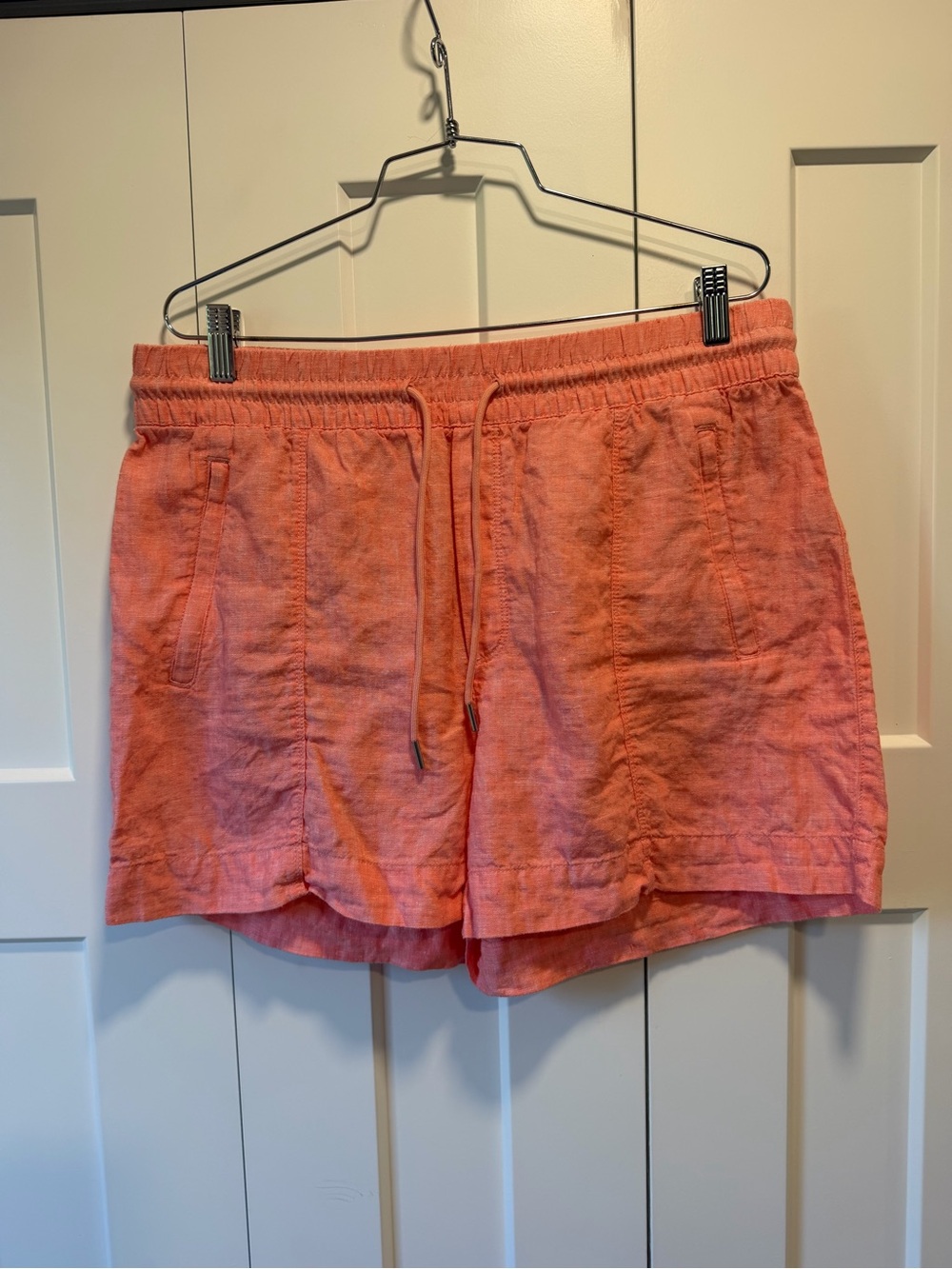 Athleta Retreat 100% Linen Short - Coral - size 14 - 3.5” inseam
